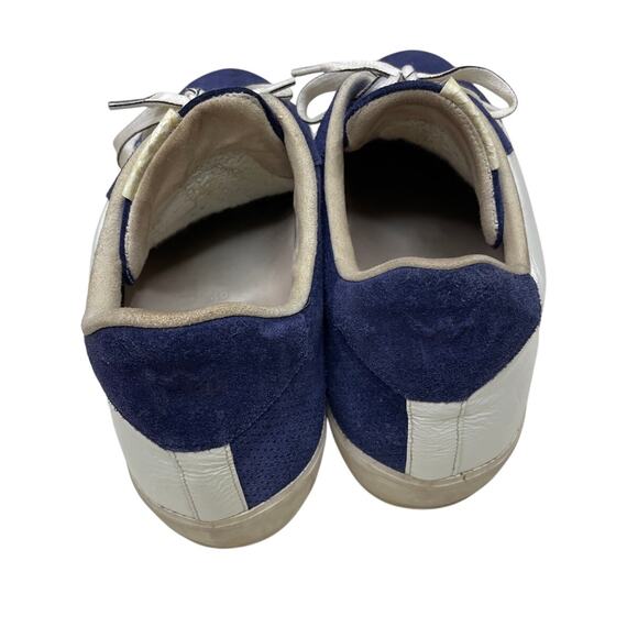 Leather Crown Trainers  - Blue Suede & White Leather - Made in Italy 2009- S 40 - Picture 2 of 4